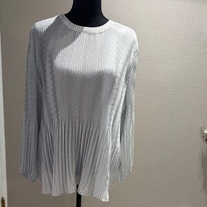 Elegant White polkadot patterned Women's Top